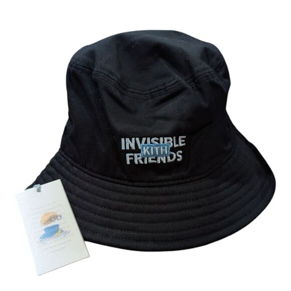 KITH x Invisible Friends Black Bucket Hat OS NWT - Picture 1 of 6